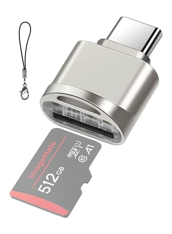 بشكل مختصر قارئ بطاقات Type C وMicro SD/TF، محول OTG محمول من USB-C مع سير مضاد للفقد، متوافق مع آيفون 17/16/15 برو ماكس، أجهزة اللابتوب، ماك بوك، سامسونج إس25/إس24/إس23، جوجل بكسل 10/9/8، وجميع الهواتف الذكية الأخرى المدعمة بمنفذ Type C - Image 1