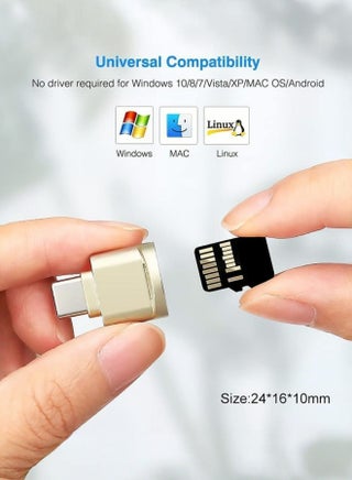 قارئ بطاقات Type C وMicro SD/TF، محول OTG محمول من USB-C مع سير مضاد للفقد، متوافق مع آيفون 17/16/15 برو ماكس، أجهزة اللابتوب، ماك بوك، سامسونج إس25/إس24/إس23، جوجل بكسل 10/9/8، وجميع الهواتف الذكية الأخرى المدعمة بمنفذ Type C - view 3