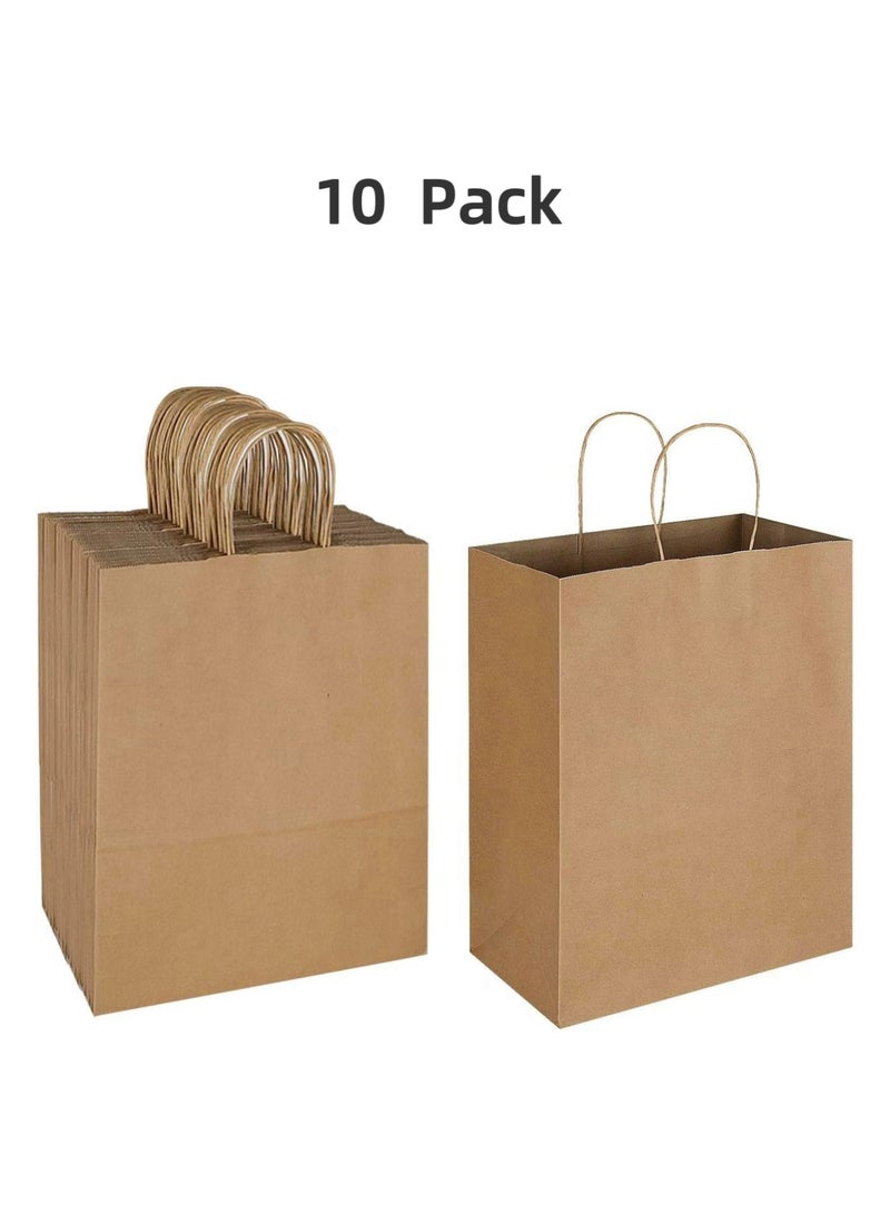 الهداياشراء منتجات: 10 أكياس هدايا متوسطة (21x11x27 سم) من ورق جلودي بني، لأفخر الزفاف والمناسبات والبضائع والمشتريات والسلع التجارية، أكياس هدايا - Image 5