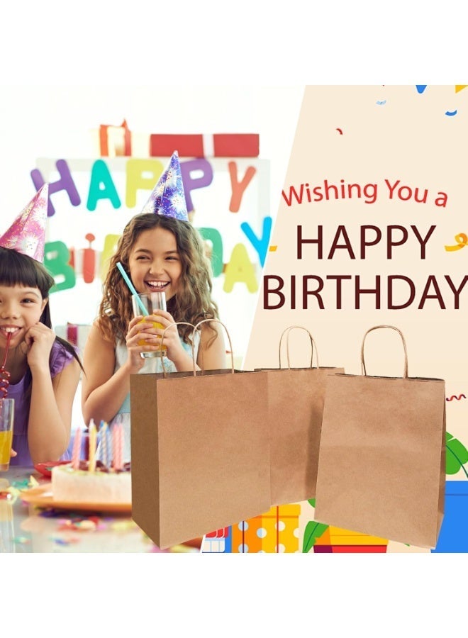 الهداياشراء منتجات: 10 أكياس هدايا متوسطة (21x11x27 سم) من ورق جلودي بني، لأفخر الزفاف والمناسبات والبضائع والمشتريات والسلع التجارية، أكياس هدايا - Image 1