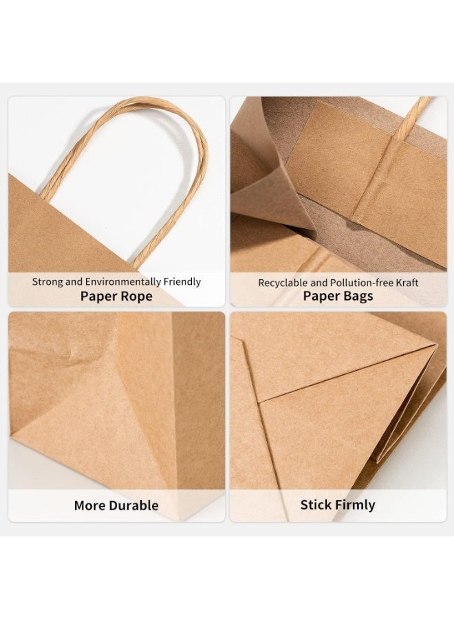 الهداياشراء منتجات: 10 أكياس هدايا متوسطة (21x11x27 سم) من ورق جلودي بني، لأفخر الزفاف والمناسبات والبضائع والمشتريات والسلع التجارية، أكياس هدايا - Image 2