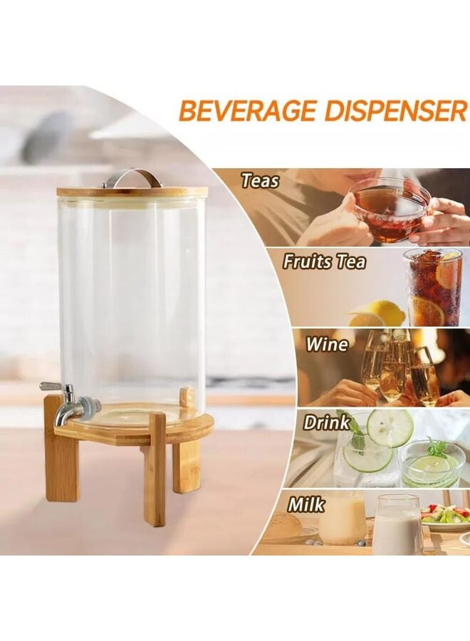 موزع مشروبات، موزع مشروبات زجاجي سعة 5 لتر مع حامل، موزع مشروبات للحفلات، موزع مشروبات مع حامل، صنبور من الفولاذ المقاوم للصدأ 304، موزع مشروبات ساخنة - Image 4