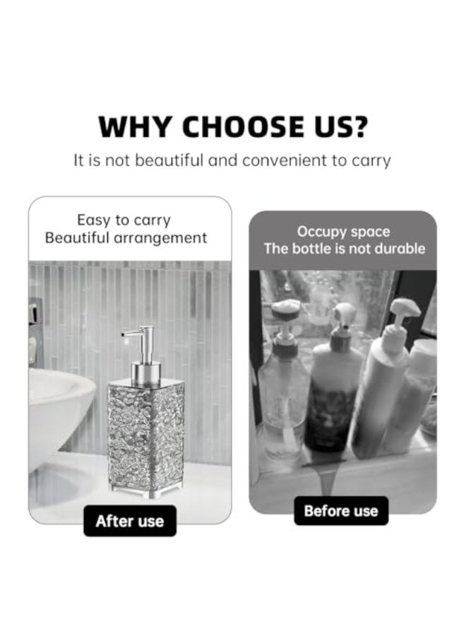 فاصولا موزع صابون سائل قابل لإعادة التعبئة، 400 مل عبوة سفر بمضخة، موزع لوشن بتصميم تموجات مائية فاخر، علبة شامبو مانعة للتسرب للحمام والمطبخ، زجاجة صابون أنيقة لهدايا تنظيم المنزل، عبوات مستحضرات تجميل متينة للفنادق (رمادي) - Image 5