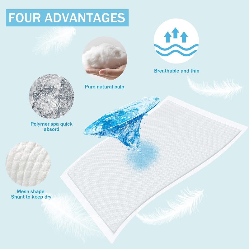 Sundee Baby Disposable Changing Pad, 100 Pack Soft Non-Woven Fabric Breathable Waterproof Underpads, Portable Leak-Proof Mattress Protector, Incontinence Bed Pads - Image 5