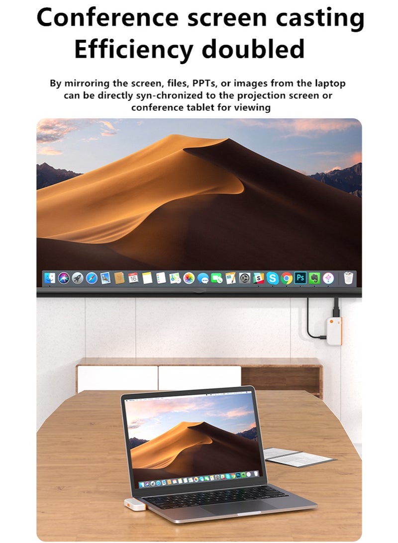 C-BONG 50M Type-C Wireless HDMI Transmitter and Receiver, HDMI Video Extender, Ultra 4K Decode Input 1080P@60Hz Output, Plug&Play 5G+2.4G and Audio for Phone/Tablet/Laptop/PC to Monitor/Projector/TV Box - Image 4