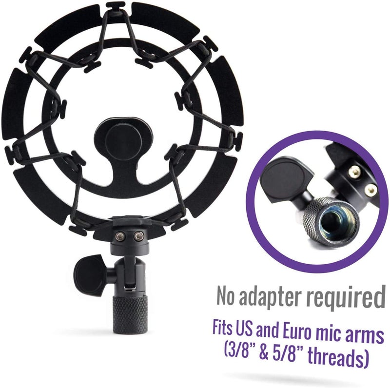 Auphonix Pro Microphone Shock Mount - Mic Holder Compatible w/Blue Yeti, Snowball & Pro Microphones - Image 2