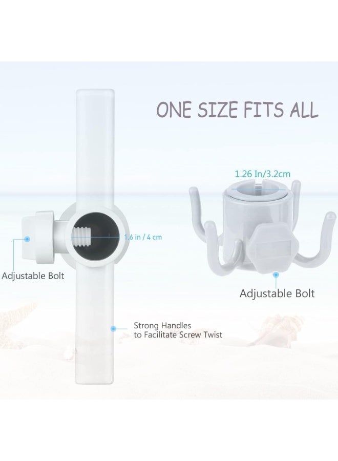 Heavy Duty Beach Umbrella Sand Anchor with Hook, Screw-In Ground Holder Stand for Strong Winds, Fits All Umbrella Sizes, Ideal for Beach, Garden, Picnic, Patio, Camping – White - Image 3