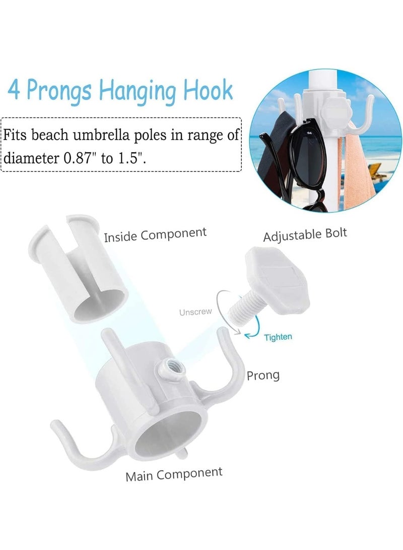 Heavy Duty Beach Umbrella Sand Anchor with Hook, Screw-In Ground Holder Stand for Strong Winds, Fits All Umbrella Sizes, Ideal for Beach, Garden, Picnic, Patio, Camping – White - Image 4