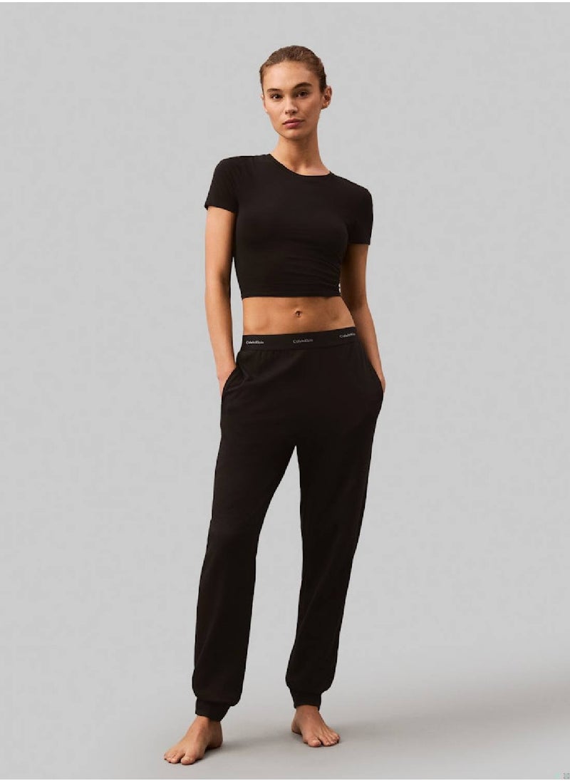 CALVIN KLEIN Women's Lounge Joggers - Icon Cotton Terry - Cotton, Black  - Image 1