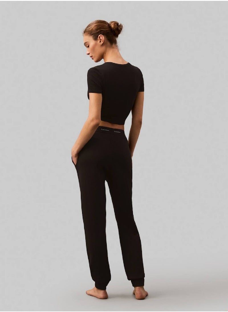 CALVIN KLEIN Women's Lounge Joggers - Icon Cotton Terry - Cotton, Black  - Image 3
