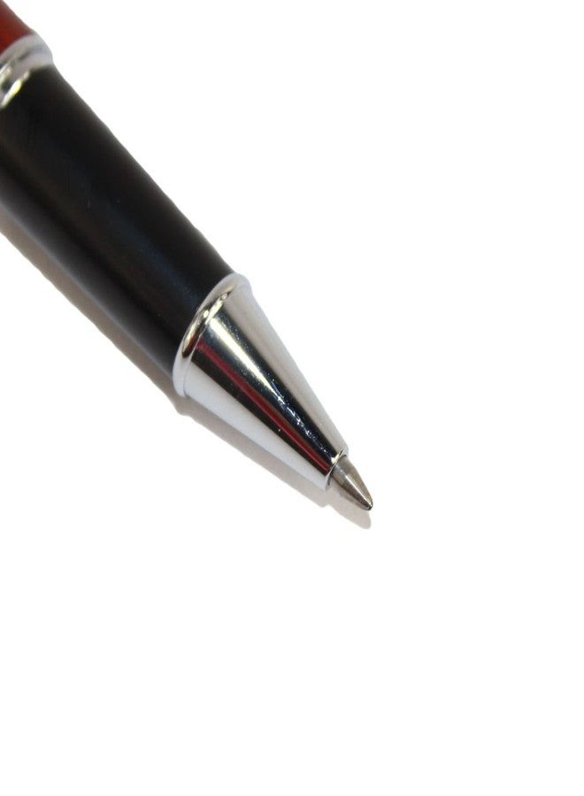 Gullor Noble Jinhao 8802 red wood rollerball pen with black cap - Image 3