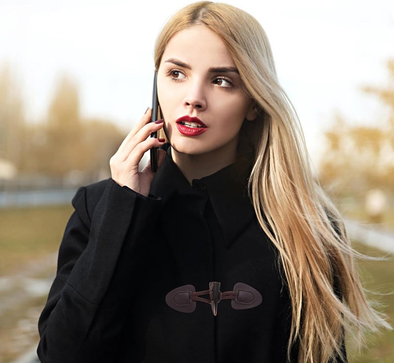Flat working surface NUOBESTY 4 Sets of Brown Resin and Artificial Leather Toggle Buttons with Cotton Rope, Quick and Secure Fastening Closure Buttons for Sweaters, Coats, and Daily Wear with Classic Elegant Affordable purchase options - Image 4