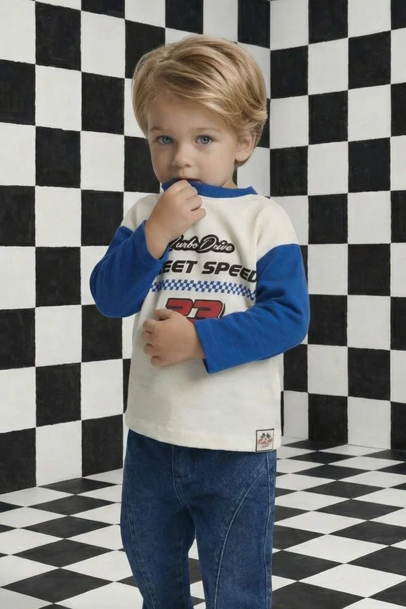 ديفاكتو Baby Boy Oversize Crew Neck Printed T-Shirt