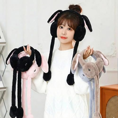 RR DESIGN Earmuffs Cute Plush Animal Ear Warmers for Women & Girls | Fluffy Furry Ear Muffs for Winter | Fluffy Furry Ear Muffs | Adorable Bunny Fluffy Ear Warmers -Black - Image 3