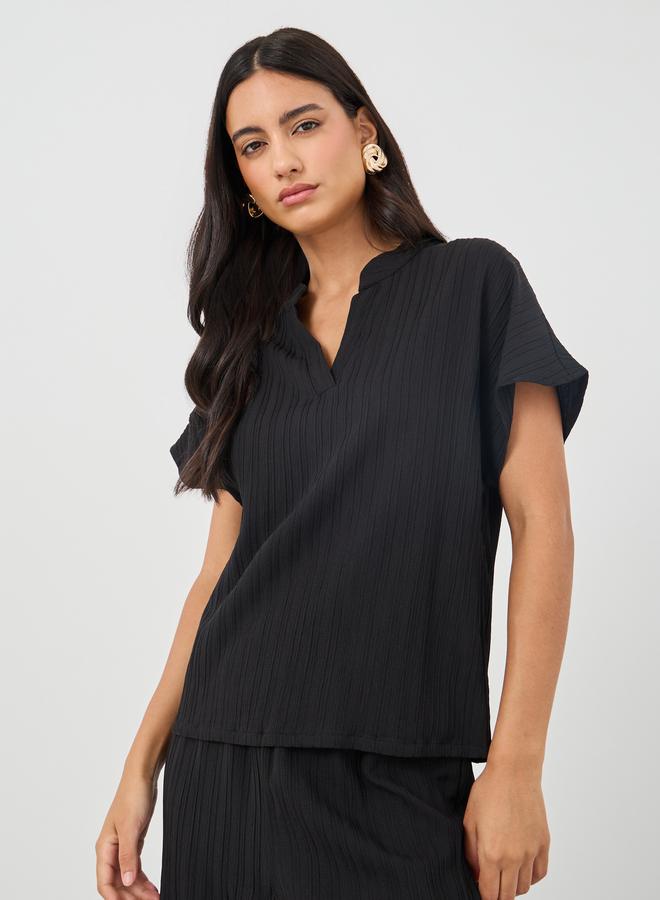 Take Two Solid Extended Sleeves Top and Wide Leg Pants Co-Ords - Image 2