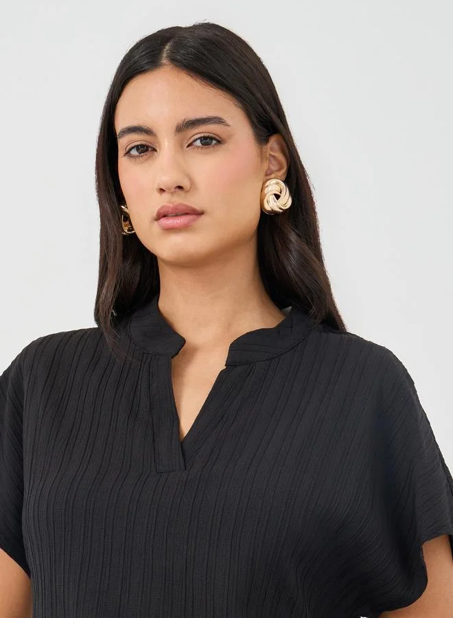 Take Two Take Two Solid Extended Sleeves Top and Wide Leg Pants Co-Ords