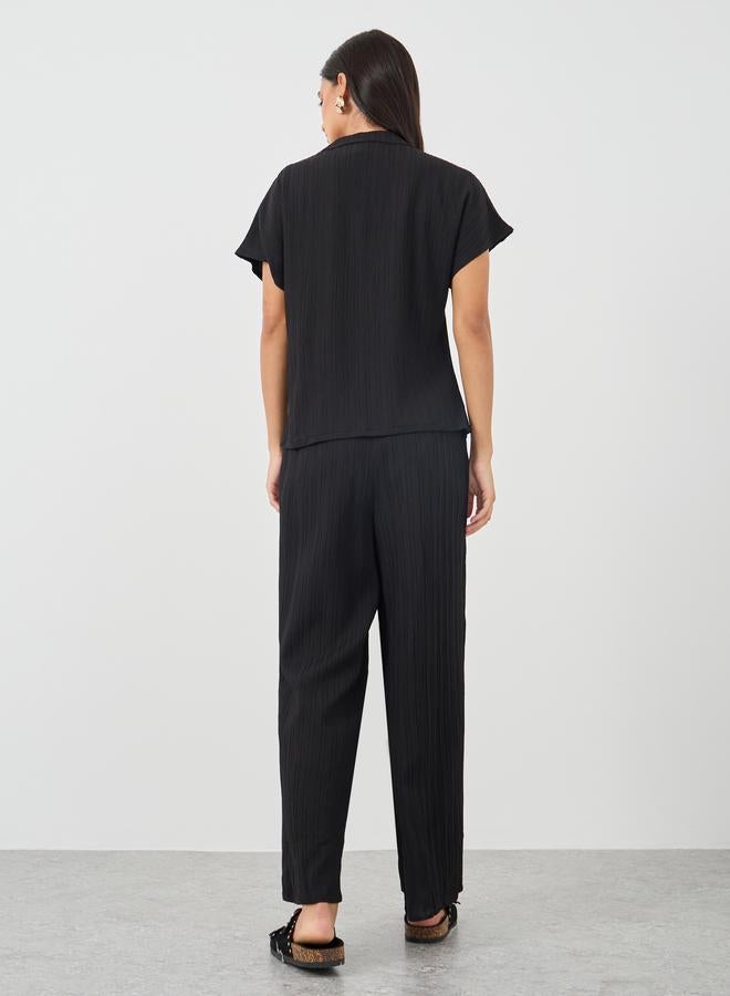 Take Two Solid Extended Sleeves Top and Wide Leg Pants Co-Ords - Image 5