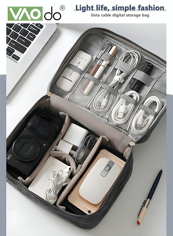 VAOdo Electronic Storage Box Data Cable Power Bank U Disk Arrangement Large-capacity Water Proof Digital Accessories Storage Bag - Image 2