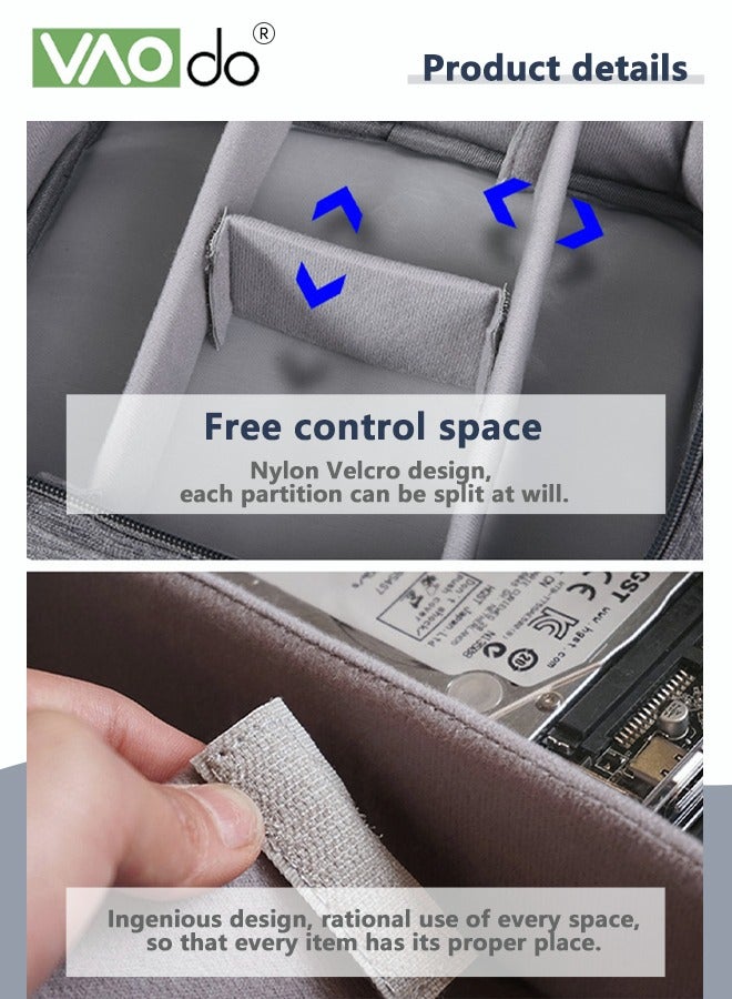 VAOdo Electronic Storage Box Data Cable Power Bank U Disk Arrangement Large-capacity Water Proof Digital Accessories Storage Bag - Image 4