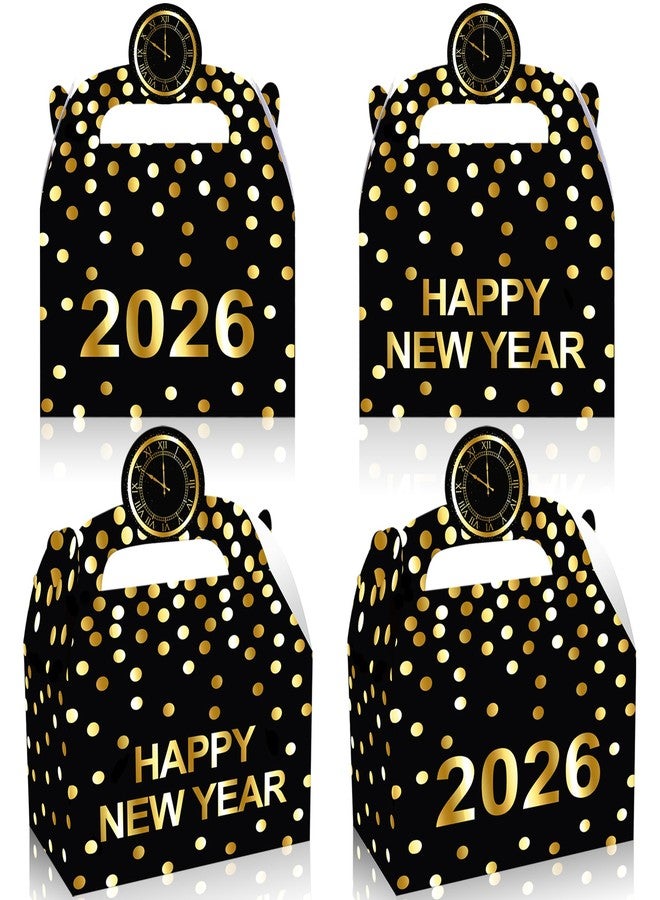 umoni New Year Party Treat Boxes Happy New Year 2026 Favor Box 12 Pieces New Year's Eve Party Supplies Black and Gold Cheers to 2026 New Years Goodies Boxes for NYE Theme Birthday Party Decor - Image 2