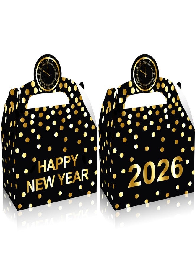 umoni New Year Party Treat Boxes Happy New Year 2026 Favor Box 12 Pieces New Year's Eve Party Supplies Black and Gold Cheers to 2026 New Years Goodies Boxes for NYE Theme Birthday Party Decor - Image 1