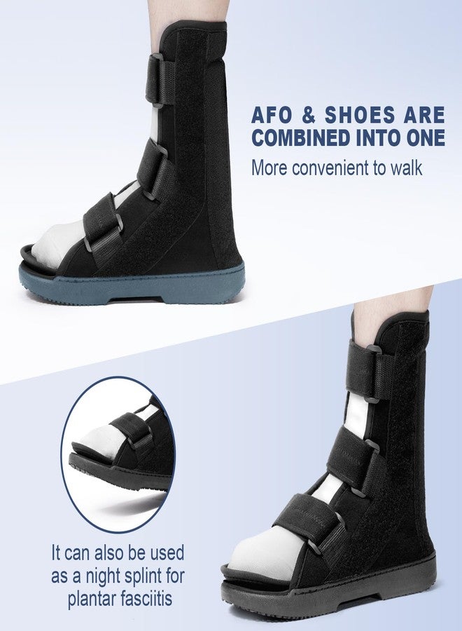 Estinko AFO Foot Drop Brace, Foot Drop Brace for Walking Drop Foot Brace Adjustable ALS, TBI, MS, Diabetes Stroke (Black, Medium) - Image 2