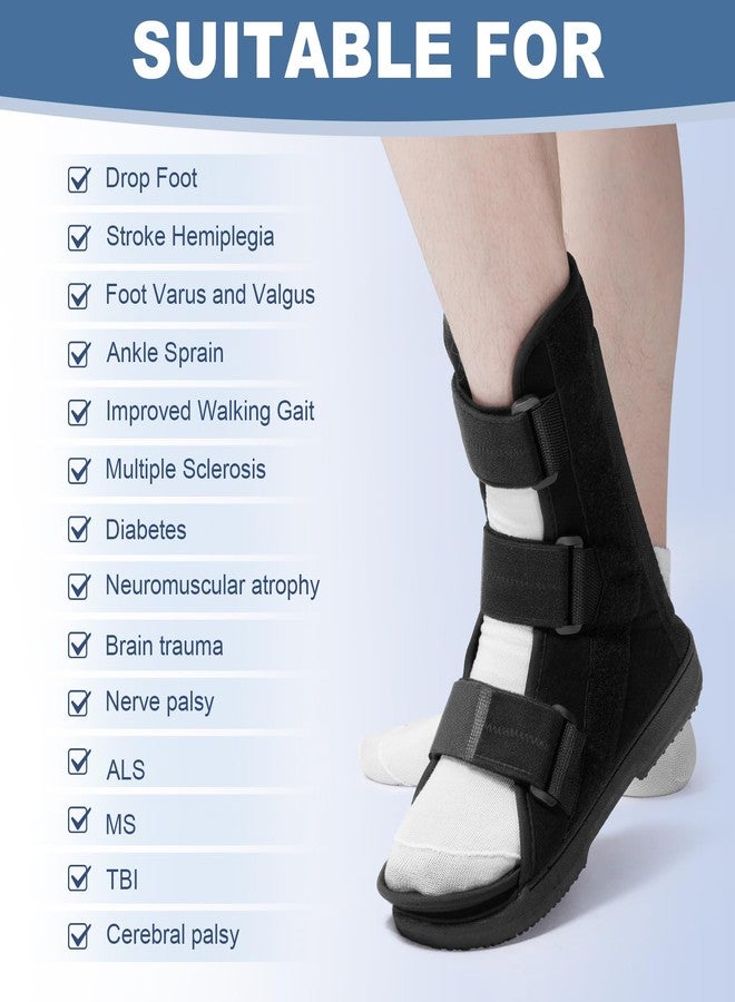 Estinko AFO Foot Drop Brace, Foot Drop Brace for Walking Drop Foot Brace Adjustable ALS, TBI, MS, Diabetes Stroke (Black, Medium) - Image 5