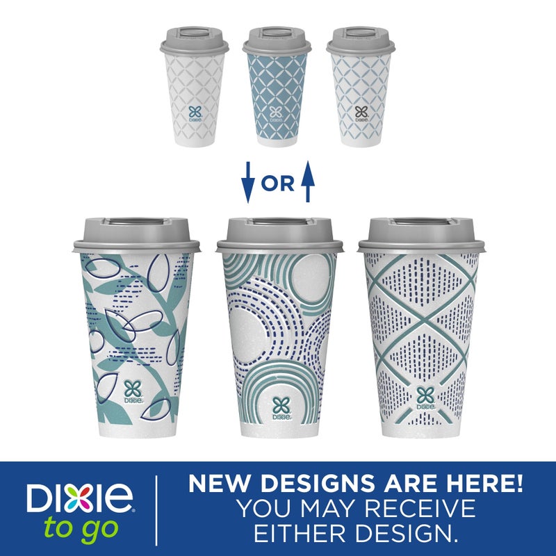 Dixie To Go Paper Coffee Cups With Lids, 16 oz, 108 Count (6 packs of 18 cups), Disposable Insulated Paper Cups for On-The-Go Hot or Cold Beverages - Image 3
