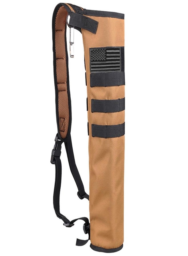 KRATARC Archery Lightweight Back Arrow Quiver Foldable Compact Hip Arrows Bag with Molle System Hanged for Target Shooting (Brown- Diameter 4'') - Image 1