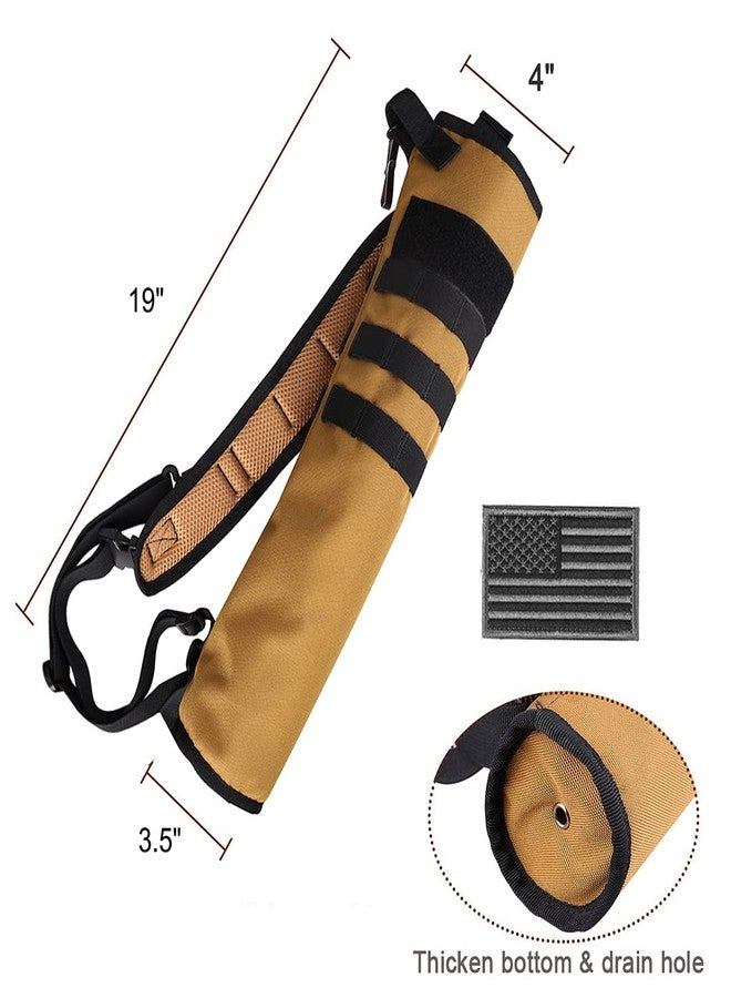 KRATARC Archery Lightweight Back Arrow Quiver Foldable Compact Hip Arrows Bag with Molle System Hanged for Target Shooting (Brown- Diameter 4'') - Image 4