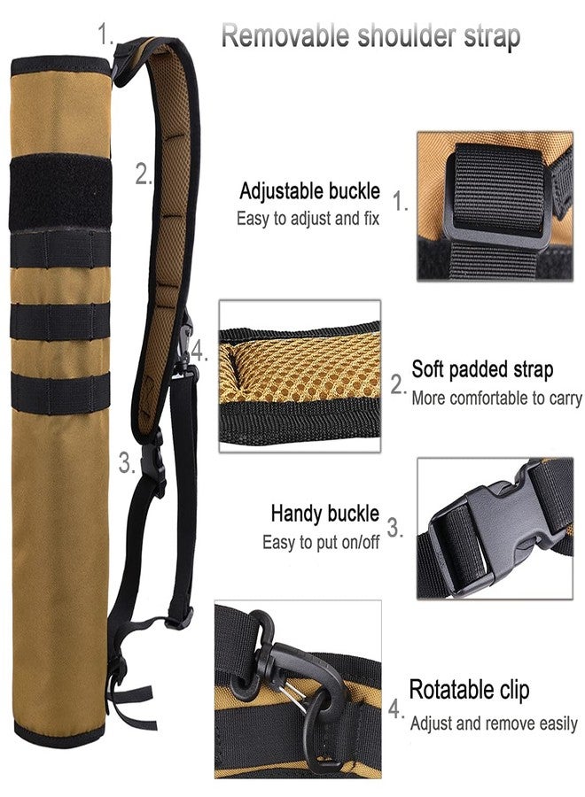 KRATARC Archery Lightweight Back Arrow Quiver Foldable Compact Hip Arrows Bag with Molle System Hanged for Target Shooting (Brown- Diameter 4'') - Image 3