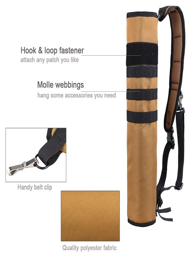 KRATARC Archery Lightweight Back Arrow Quiver Foldable Compact Hip Arrows Bag with Molle System Hanged for Target Shooting (Brown- Diameter 4'') - Image 2