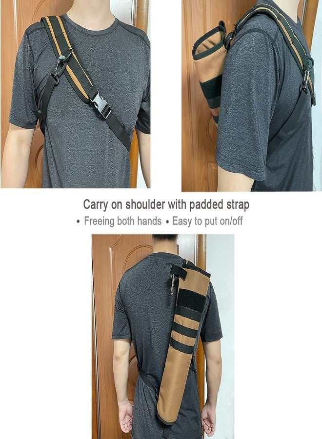 KRATARC Archery Lightweight Back Arrow Quiver Foldable Compact Hip Arrows Bag with Molle System Hanged for Target Shooting (Brown- Diameter 4'') - Image 5