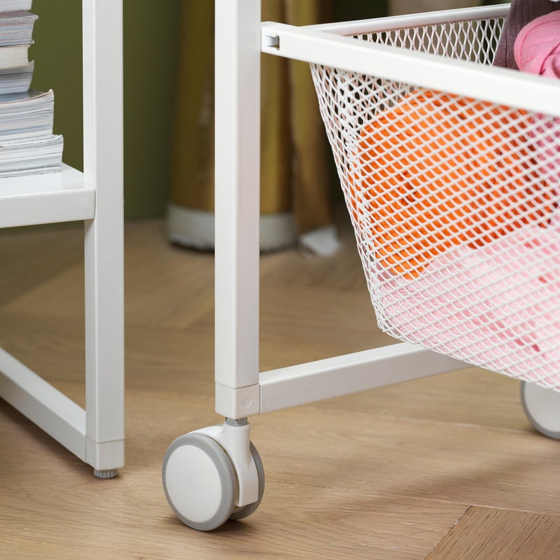 Legs and Castors Set for Storage Frames, White, 4.5 cm (Pack of 4) - Image 2