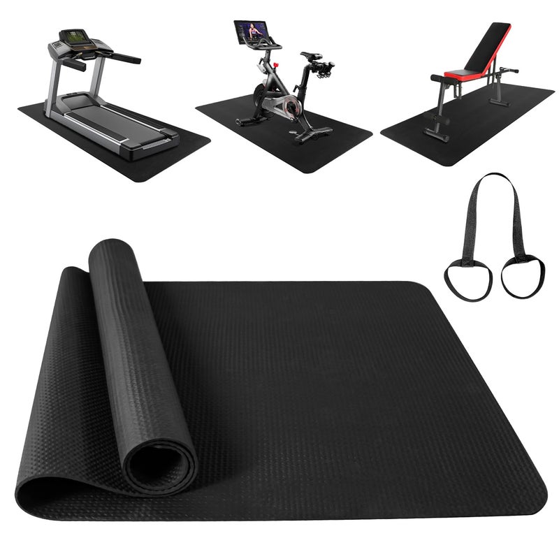 SLIPEXSAFE Treadmill MatBike MatStationary Bike MatFoldable Treadmill Mat for Hardwood FloorsUnder Exercise Bike Trainer Pad for Indoor Gym Equipment Hardwood Floor Carpet Protector - Image 2