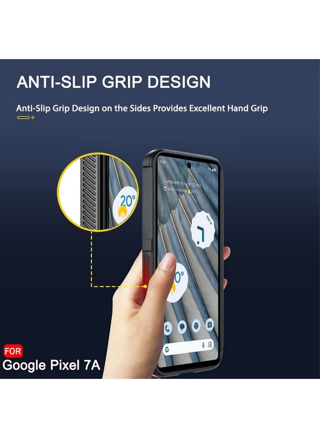 ذا جيفت كارت جراب خلفي من السيليكون السائل من TheGiftKart لهاتف Google Pixel 7A | حماية عسكرية مع وسائد هوائية مقاومة للصدمات 10X | قماش من الألياف الدقيقة على الجانب الداخلي | قبضة مضادة للانزلاق مدمجة (أسود غير لامع)  - Image 4