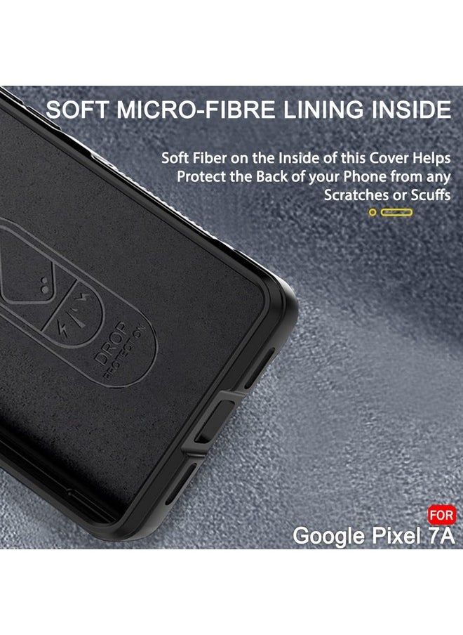 ذا جيفت كارت جراب خلفي من السيليكون السائل من TheGiftKart لهاتف Google Pixel 7A | حماية عسكرية مع وسائد هوائية مقاومة للصدمات 10X | قماش من الألياف الدقيقة على الجانب الداخلي | قبضة مضادة للانزلاق مدمجة (أسود غير لامع)  - Image 5