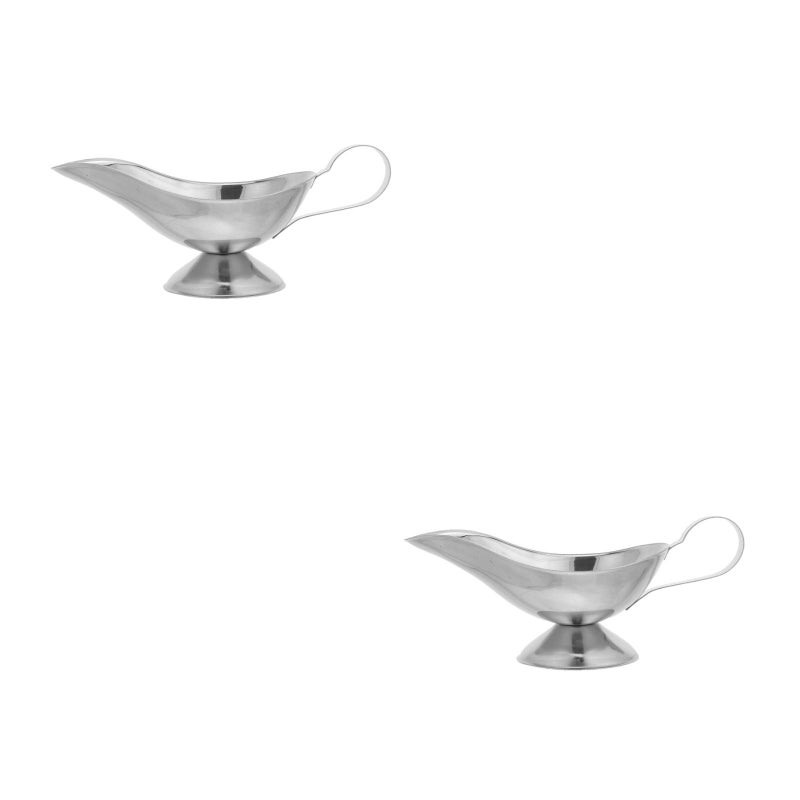 2pcs Stainless Steel Gravy Sauce Bucket Dish Roasting Sauce Dressing Dip Seasoning Container (5 Ounce) - Image 2
