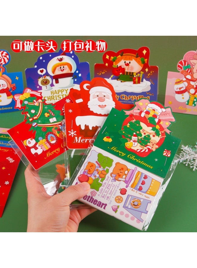 HELPS Cartoon Christmas Card Head Christmas Eve Handwritten Greeting Card Blessing High Sense Decoration Three-dimensional Small Card Gift - Image 3