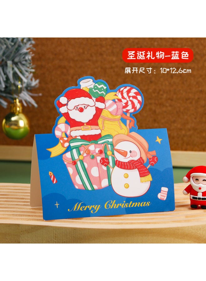 HELPS Cartoon Christmas Card Head Christmas Eve Handwritten Greeting Card Blessing High Sense Decoration Three-dimensional Small Card Gift - Image 1