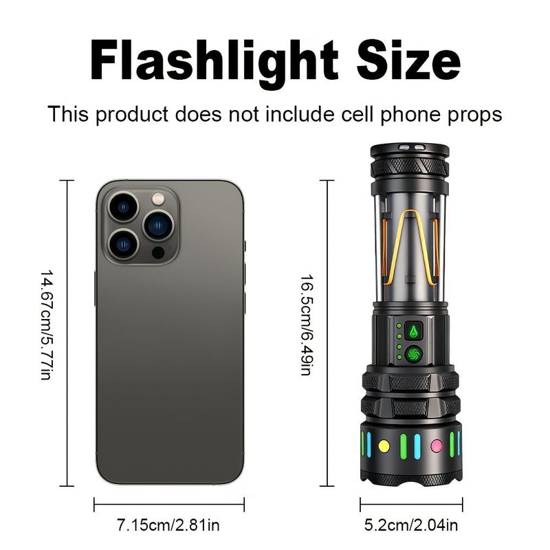 Multifunctional Camping Flashlight High Power LED USB Rechargeable Zoomable - Image 3