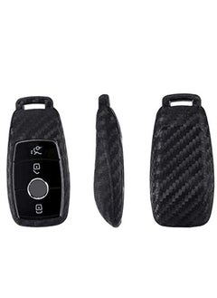 SYOSI Silicone carbon fiber catchy style smart keyless remote Key Fob case Cover For Mercedes-Benz E-Class S-Class W213 2016 2017 2018 2019 keychain  - Image 4