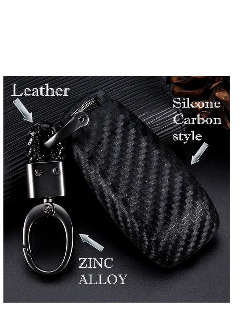 SYOSI - Silicone carbon fiber catchy style smart keyless remote Key Fob case Cover For Mercedes-Benz E-Class S-Class W213 2016 2017 2018 2019 keychain - Image 1
