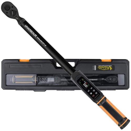 Uharbour Digital Torque Wrench 1/2 Drive, 3.8-250.8 Ft.lb Range, 1/2 Digital Torque Wrench ±1% Accuracy with Vibration, Buzzer and LED Alert, Suitable for Car, Motorcycle and Bicycle - Image 1