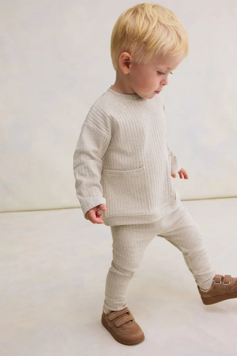 اتش اند ام طقم قطني مضلع - عبوة من قطعتين