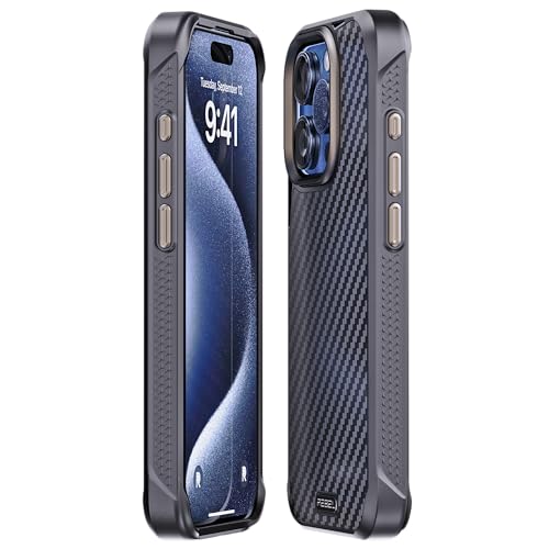 REBEL Case for iPhone 15 Pro [Gen-5 Aramid Fiber] Strong MagSafe Compatible, Grippy Sides, Shockproof Corners, Metal Lens + Buttons, Upgraded Protective Design, 6.1 Inch Phone 2023 (Black) - Image 5
