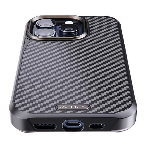 REBEL Case for iPhone 15 Pro [Gen-5 Aramid Fiber] Strong MagSafe Compatible, Grippy Sides, Shockproof Corners, Metal Lens + Buttons, Upgraded Protective Design, 6.1 Inch Phone 2023 (Black) - Image 4