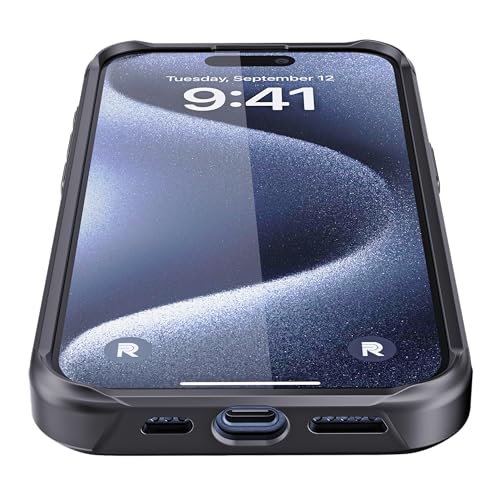 REBEL Case for iPhone 15 Pro [Gen-5 Aramid Fiber] Strong MagSafe Compatible, Grippy Sides, Shockproof Corners, Metal Lens + Buttons, Upgraded Protective Design, 6.1 Inch Phone 2023 (Black) - Image 3