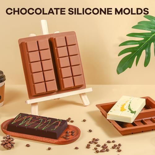 Fimary Dubai Chocolate Molds 1 Inch Deep, Silicone Chocolate Bar Mold – Non-Stick, Flexible, Large and Thick Homemade Chocolates, Candies, and Desserts - Set of 2 - Image 5