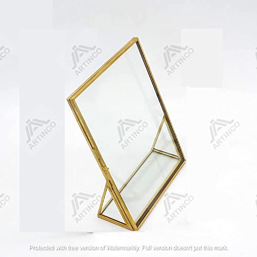 ARTINCO Art India Collections Decorative Brass And Glass Standing Table Photo Frame 4X6(Tabletop, 1.00) - Image 3